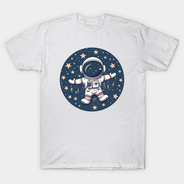 snow angel space astronaut T-Shirt by yinon-h